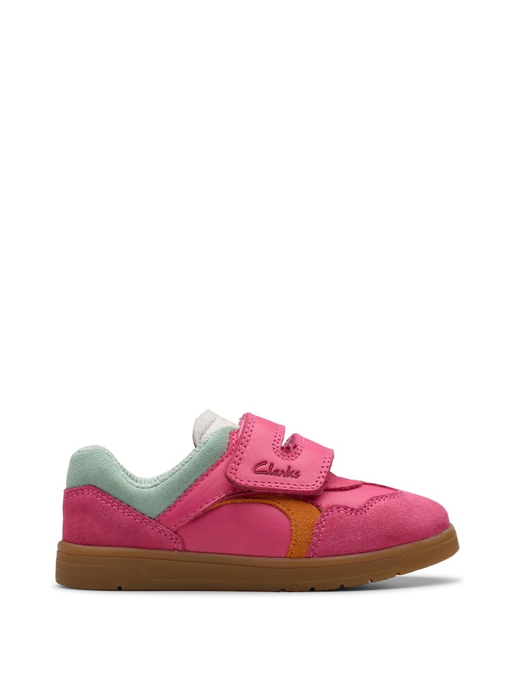 Clarks Pink Standard Fit (F) Disco Vibe Trainers - Image 1 of 7