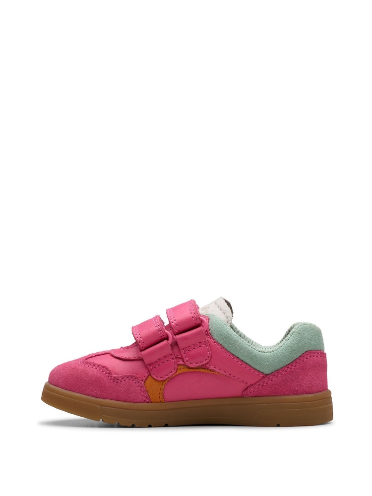 Clarks Pink Standard Fit (F) Disco Vibe Trainers - Image 2 of 7