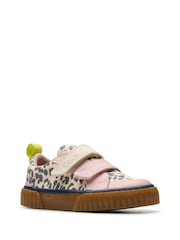 Clarks Cream Standard Fit (F) Foxing Vibe Toddler Canvas Shoes - Image 1 of 7