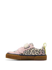 Clarks Cream Standard Fit (F) Foxing Vibe Toddler Canvas Shoes - Image 2 of 7