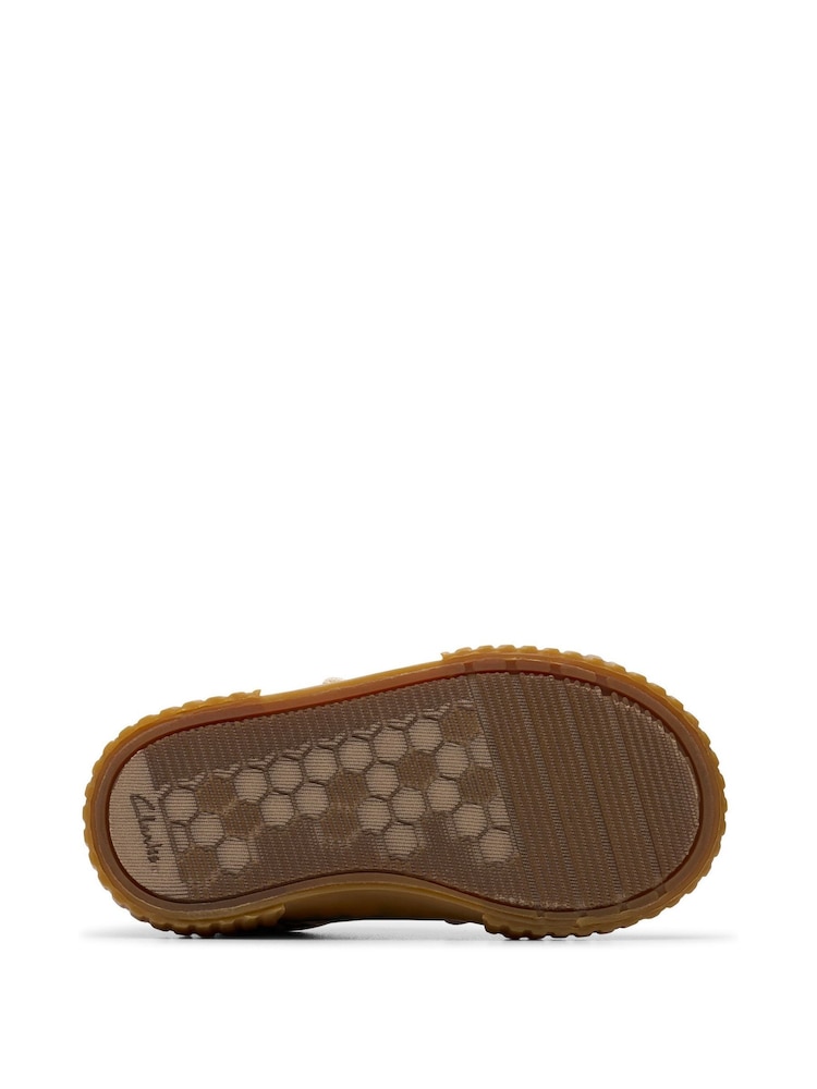 Clarks Cream Standard Fit (F) Foxing Vibe Toddler Canvas Shoes - Image 7 of 7