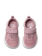 Clarks Pink Wide Fit (G) Toddler Wide Fit Feather Ath Trainers - Image 6 of 7