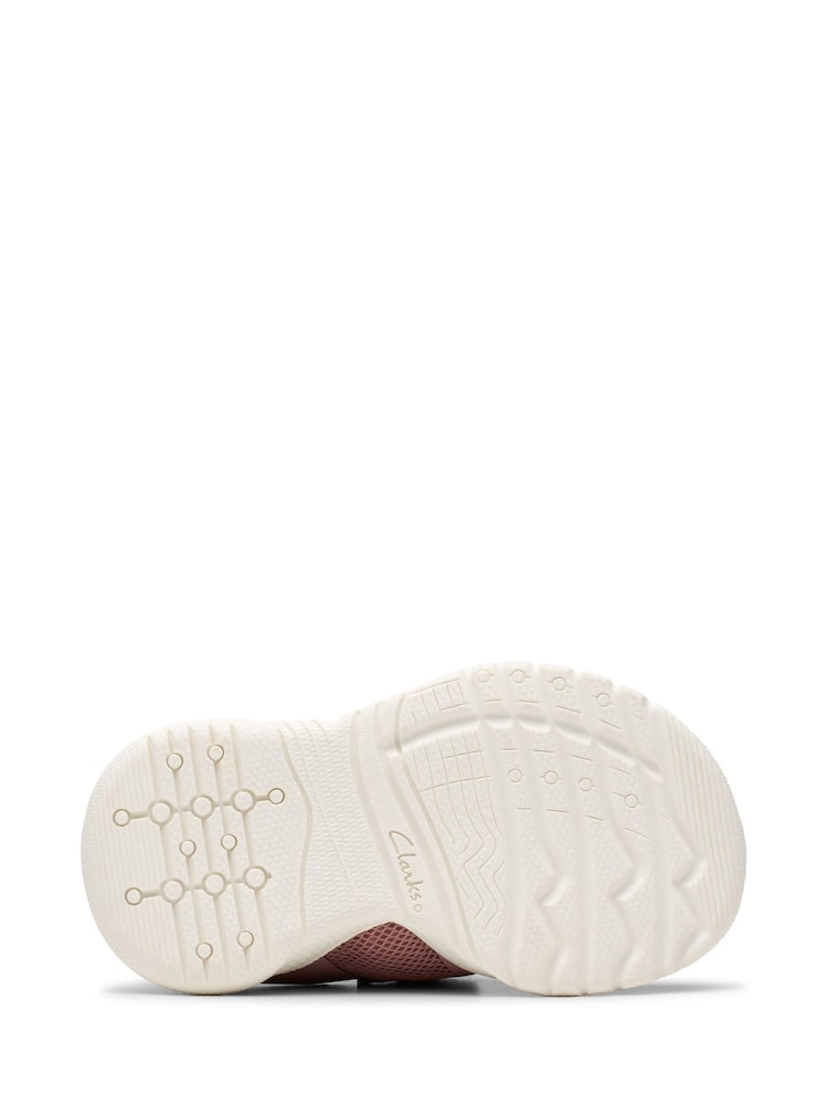 Clarks Pink Wide Fit (G) Toddler Wide Fit Feather Ath Trainers - Image 7 of 7