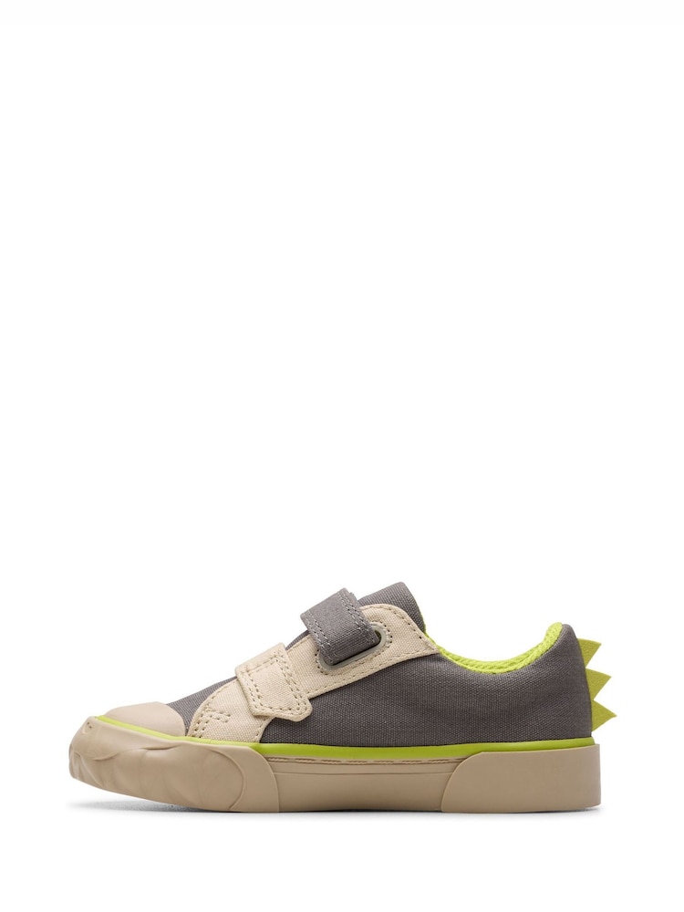 Clarks Grey Foxing Stomp Toddler Canvas Shoes - Image 2 of 7