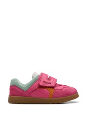 Clarks Pink Wide Fit (G) Disco Vibe Trainers - Image 1 of 7
