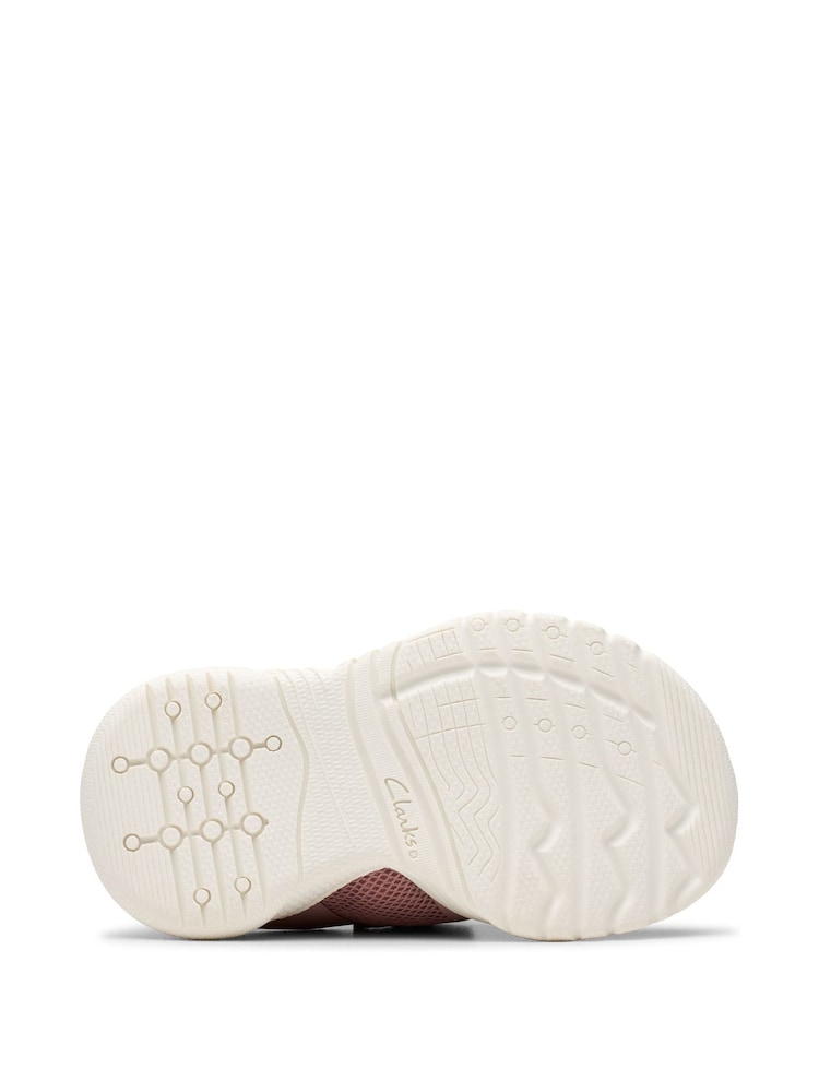 Clarks Pink Standard Fit (F) Toddler Wide Fit Feather Ath Trainers - Image 7 of 7