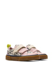 Clarks Leopard Vibe Standard Fit (F) Clarks Toddler Wide Fit Foxing Canvas Shoes - Image 3 of 6