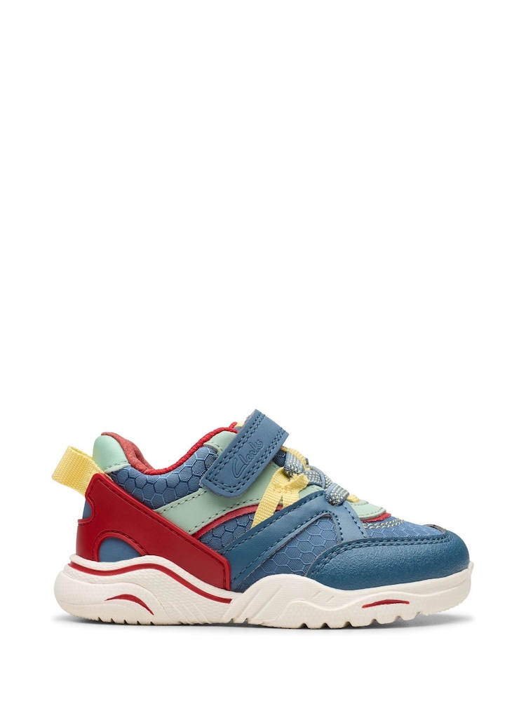 Clarks Blue Toddler Feather Pace Trainers - Image 1 of 7