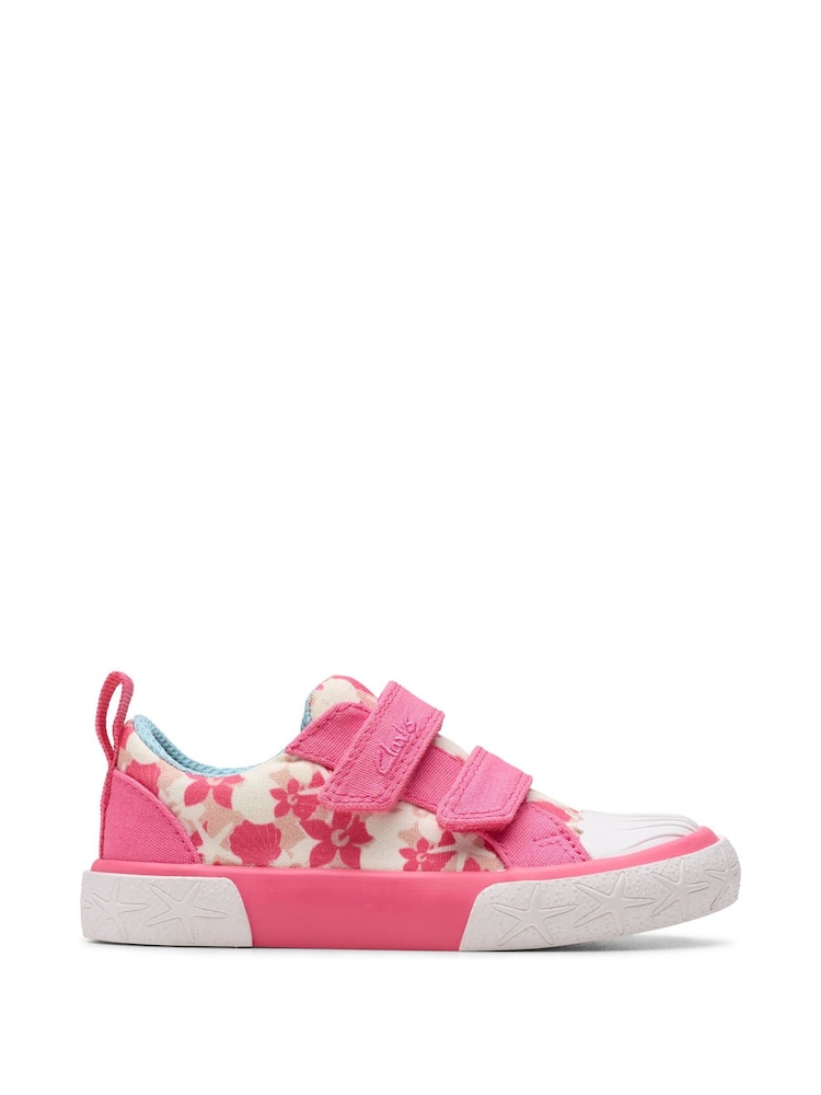 Clarks Pink Standard Fit (F) Foxing Shell Toddler Canvas Shoes - Image 1 of 7