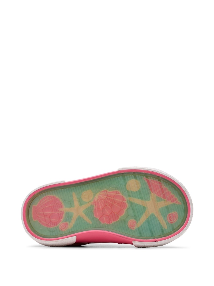 Clarks Pink Standard Fit (F) Foxing Shell Toddler Canvas Shoes - Image 7 of 7