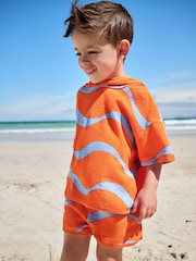Orange/Blue 100% Cotton Toweling Set (3mths-7yrs) - Image 1 of 3
