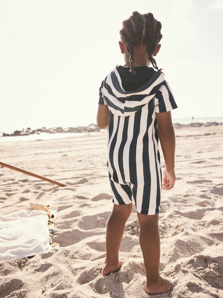 Bleumarin - Towelling Zip Through 100% Cotton All-In-One (3mths-7yrs) - Image 3 of 7