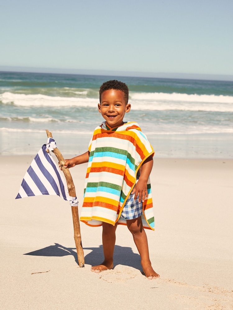 Multi 100% Cotton Towelling Poncho (9mths-6yrs) - Image 3 of 5