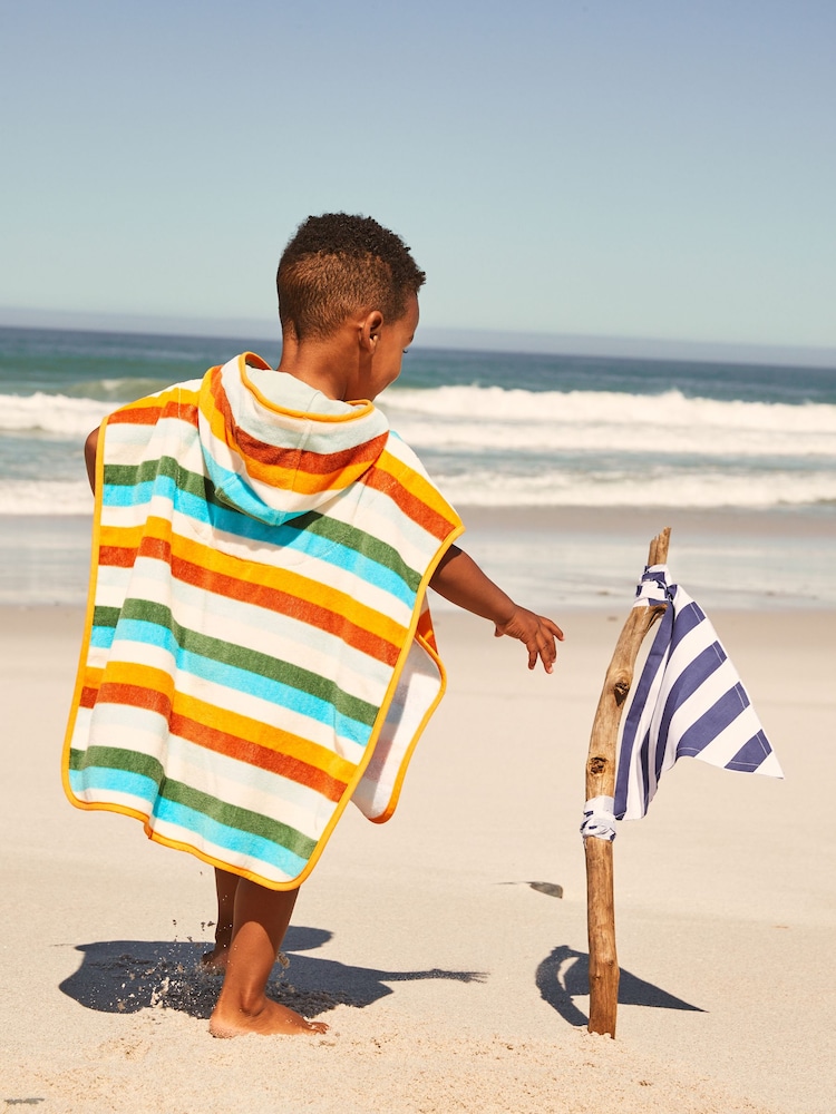 Multi 100% Cotton Towelling Poncho (9mths-6yrs) - Image 4 of 5