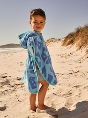 Blue 100% Cotton Towelling Poncho (9mths-6yrs) - Image 2 of 3