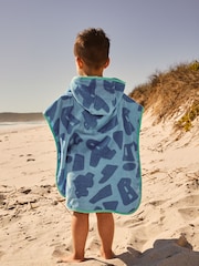 Blue 100% Cotton Towelling Poncho (9mths-6yrs) - Image 3 of 3