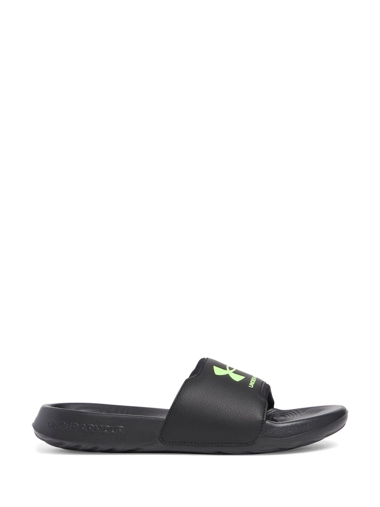 Under Armour Black/Green Ignite Select Slider Sandals - Image 1 of 5