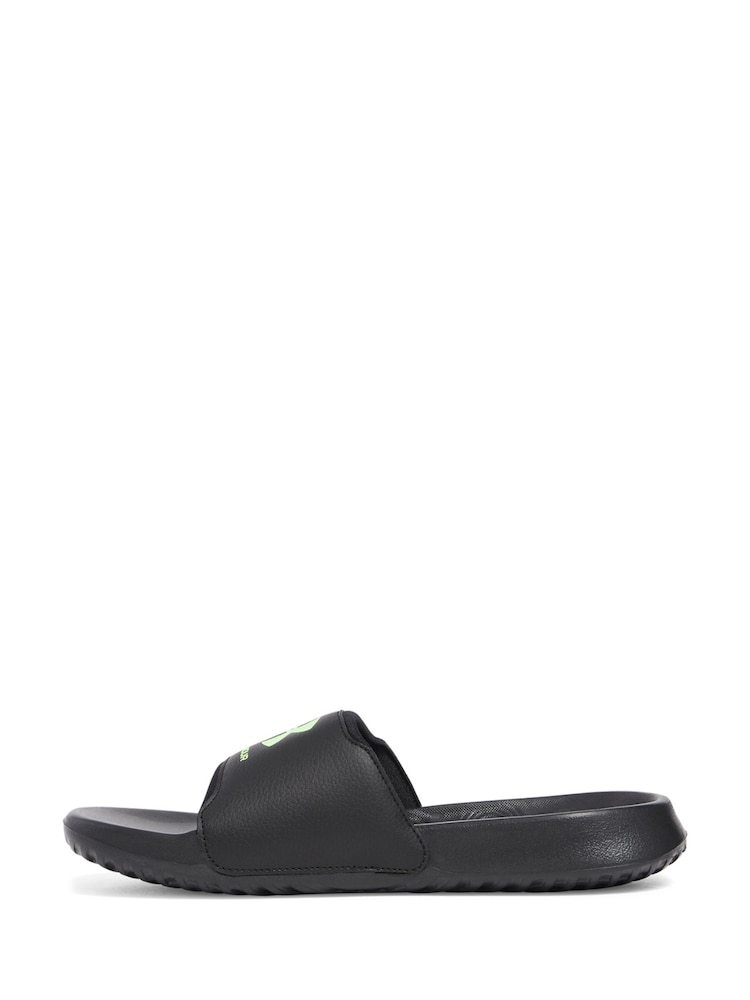 Under Armour Black/Green Ignite Select Slider Sandals - Image 2 of 5