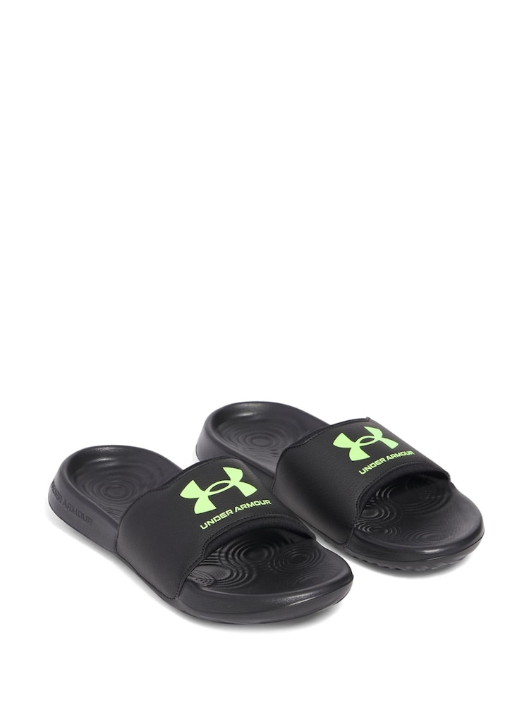 Under Armour Black/Green Ignite Select Slider Sandals - Image 3 of 5