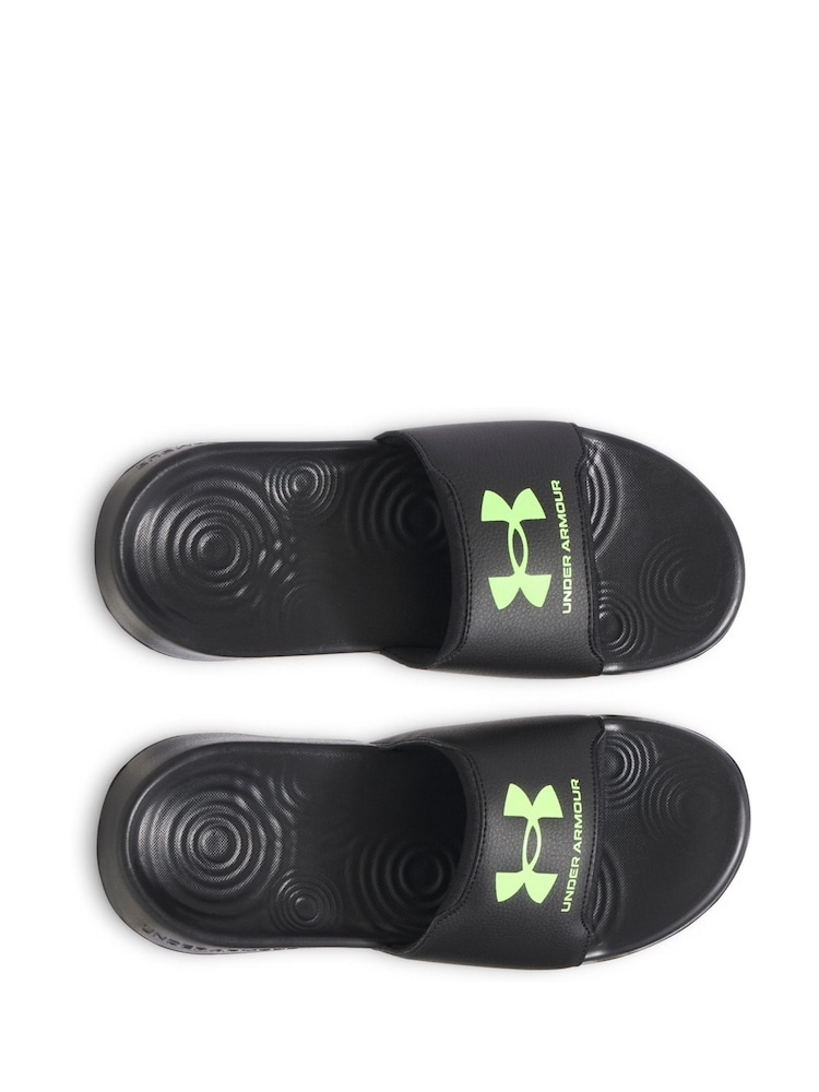 Under Armour Black/Green Ignite Select Slider Sandals - Image 4 of 5