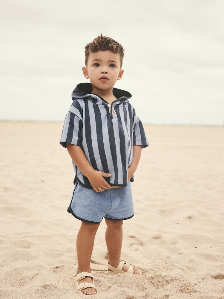 Blue Stripe 100% Cotton Toweling Set (3mths-7yrs) - Image 1 of 6