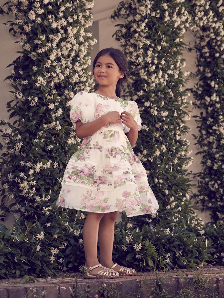 Laura Ashley Blush Pink Rosemore Organza Pintuck Prom Dress - Image 1 of 16