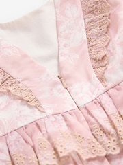 Laura Ashley Pink Summer Rose Floral Broderie Organza Prom Dress - Image 8 of 8
