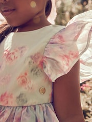 فستان أورجانزا بحواف مُزيّنة بطبعة زهور مستوحاة من حديقة ورد من Laura Ashley - صورة 10 من 19
