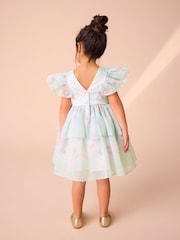 فستان أورجانزا بحواف مُزيّنة بطبعة زهور مستوحاة من حديقة ورد من Laura Ashley - صورة 12 من 19