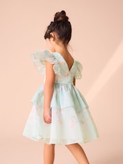 فستان أورجانزا بحواف مُزيّنة بطبعة زهور مستوحاة من حديقة ورد من Laura Ashley - صورة 13 من 19
