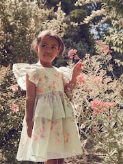 فستان أورجانزا بحواف مُزيّنة بطبعة زهور مستوحاة من حديقة ورد من Laura Ashley - صورة 6 من 19