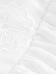 Laura Ashley Ecru White Flower Organza Dress - Image 8 of 9