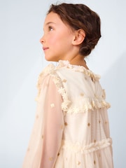 Laura Ashley Ecru Sequin Mesh Midi Dress - Image 4 of 8