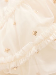 Laura Ashley Ecru Sequin Mesh Midi Dress - Image 8 of 8