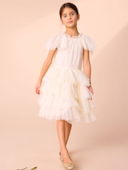 Marfil - Laura Ashley Vintage Tiered Mesh Dress - Imagen 1 de 5