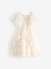 Laura Ashley Ivory Vintage Tiered Mesh Dress - Image 7 of 9