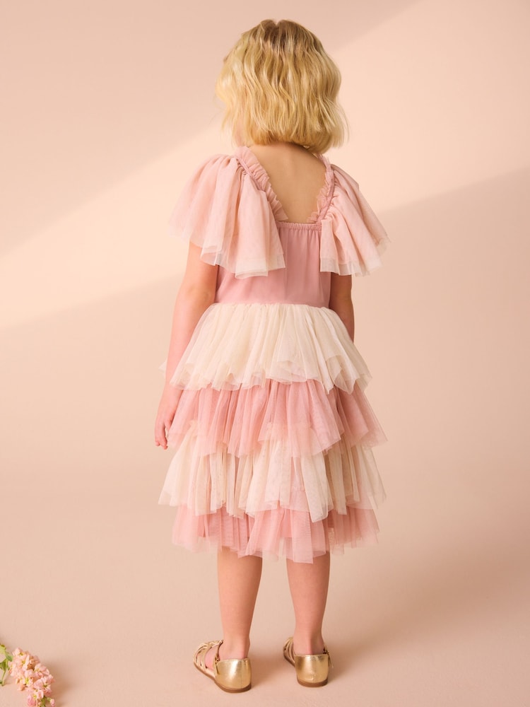 Rosa/crema - Laura Ashley Vintage Tiered Mesh Dress - Imagen 2 de 8 Rosa/crema - Laura Ashley Vintage Tiered Mesh Dress - Imagen 2 de 8