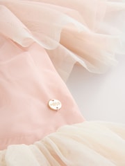 Laura Ashley Pink/Cream Vintage Tiered Mesh Dress - Image 8 of 8