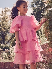Laura Ashley Pink Embroidered Flower Dress - Image 1 of 13