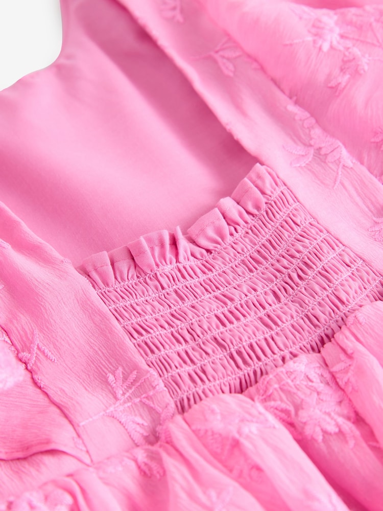 Laura Ashley Pink Embroidered Flower Dress - Image 13 of 13