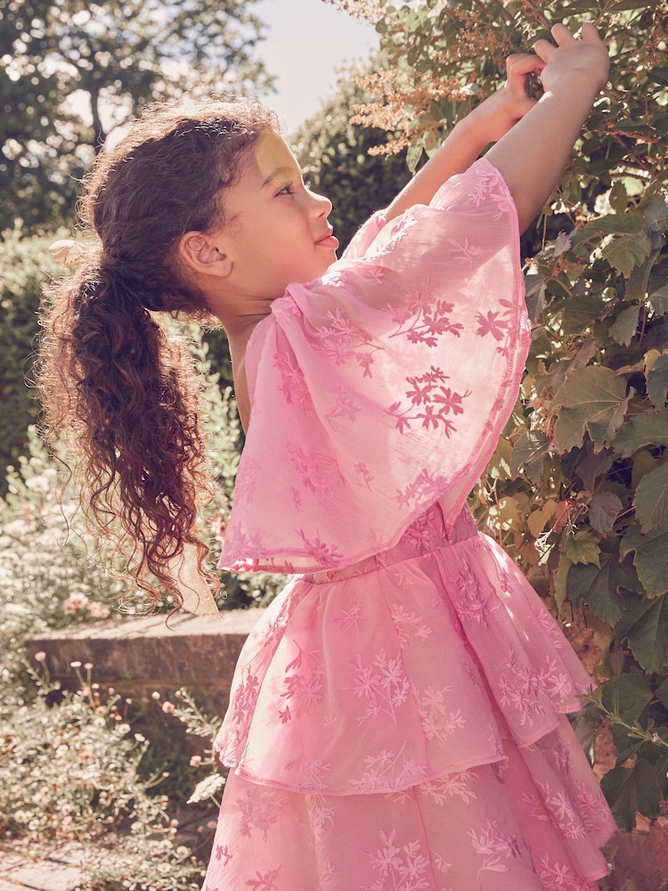 Laura Ashley Pink Embroidered Flower Dress - Image 3 of 13