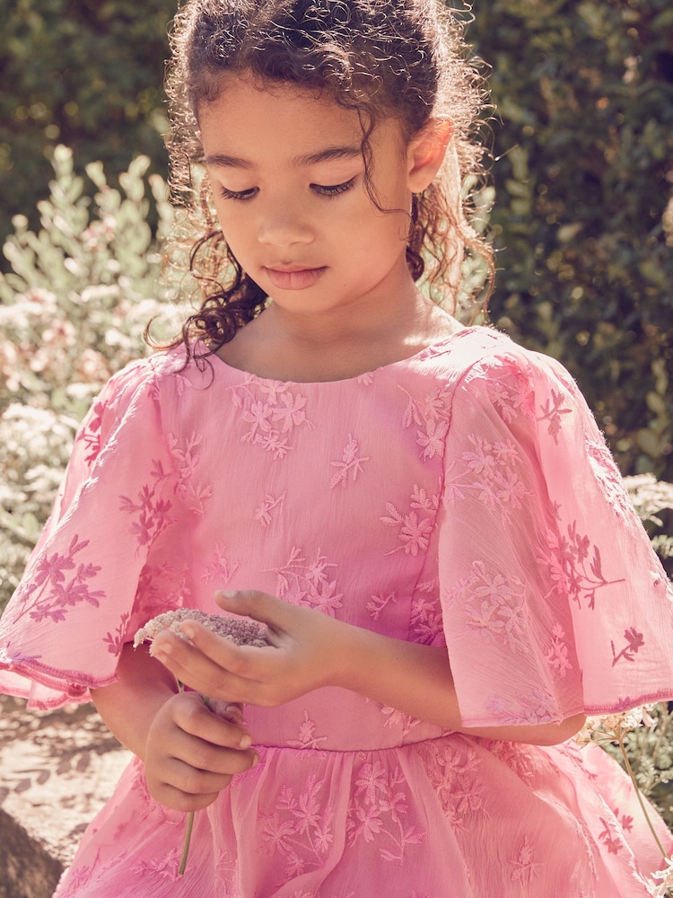 Laura Ashley Pink Embroidered Flower Dress - Image 4 of 13