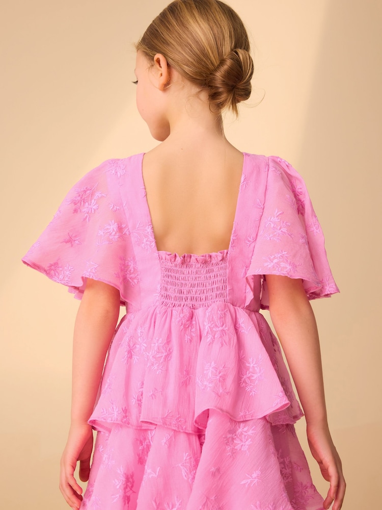 Laura Ashley Pink Embroidered Flower Dress - Image 8 of 13