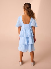 Laura Ashley Blue Embroidered Flower Dress - Image 2 of 10