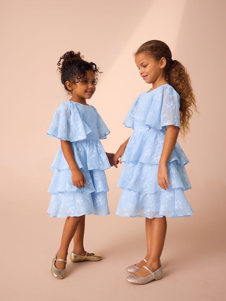 Bleu - Laura Ashley - Robe à fleurs brodées - Image 3 of 10