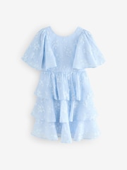 Laura Ashley Blue Embroidered Flower Dress - Image 6 of 10
