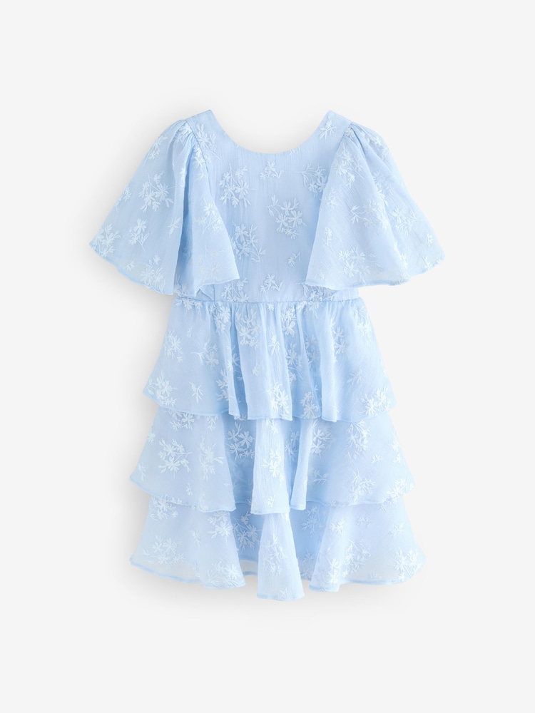 Bleu - Laura Ashley - Robe à fleurs brodées - Image 6 of 10