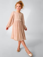 Laura Ashley Pink Arlo Pleated Floral Corsage Prom Dress - Image 1 of 8