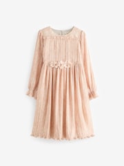 Laura Ashley Pink Arlo Pleated Floral Corsage Prom Dress - Image 5 of 8