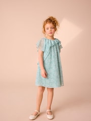 Laura Ashley Sage Green Arlo Ruffle A Line Dress - Image 1 of 12